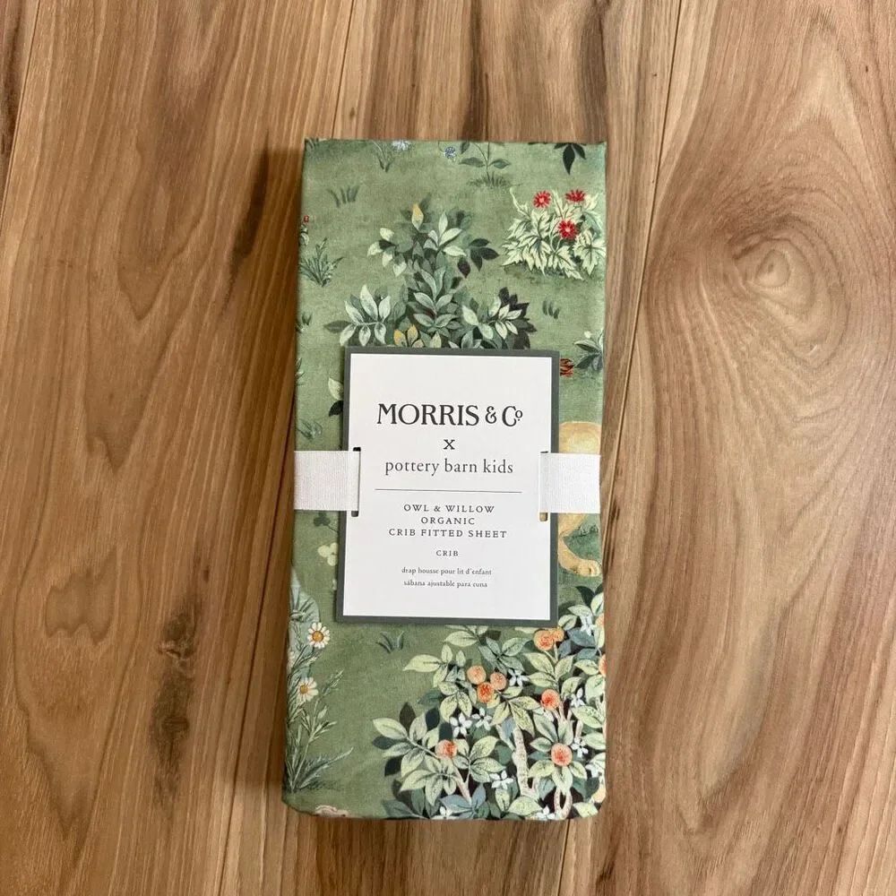 NWT Pottery Barn Morris & Co. Owl & Willow Organic Crib Fitted Sheet